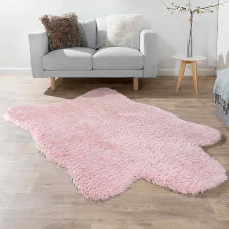 Paco Home Tappeto Salotto Pelo Lungo Shaggy Pelliccia Finta Morbido Rosa  Rosa Antico 60x100 cm