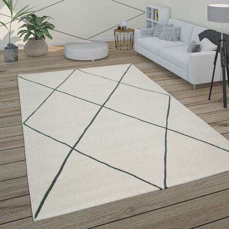 Tappeto Salotto Moderno Soggiorno Pelo Corto Boho Motivo Scandinavo  Monocolore, Dimensione:60x100 cm, Colore:Beige