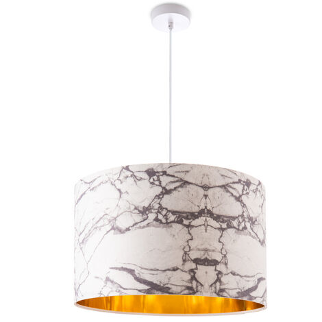 Paco Home Lampada A Plafone Soggiorno Sospensione Tavolo Paralume Tessuto Moderno Astratto Luce a sospensione - Bianca, Design 1 (Ø45,5 cm)