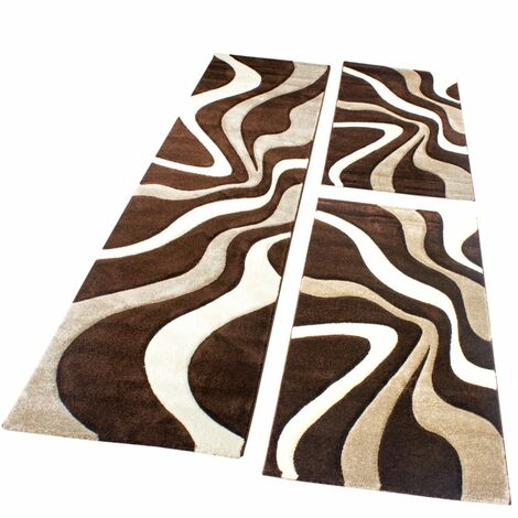 Paco Home Parure Scendiletto Set Di Runner 3 Pezzi Tappeto Shaggy Tappeto  Runner Crema 2 pezzi 60x100 1 pezzo 70x250