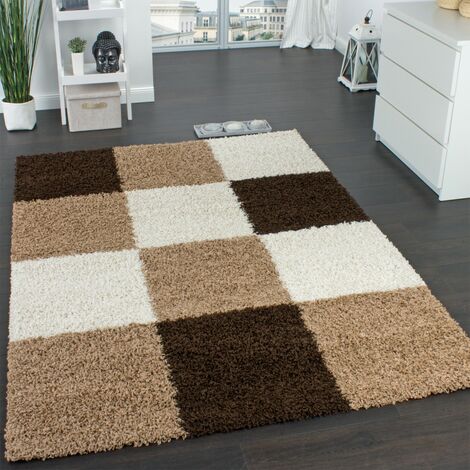 Paco Home Tappeto Shaggy A Pelo Alto A Pelo Lungo Nei Colori Marrone Beige Crema X Cm