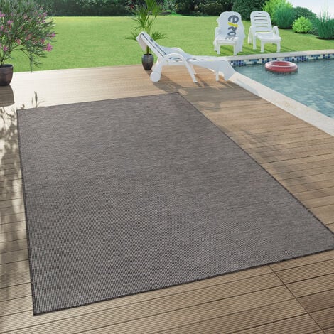 Paco Home Tappeto per interni ed esterni, per soggiorno, balcone, terrazza,  piatto, grigio 60x100 cm