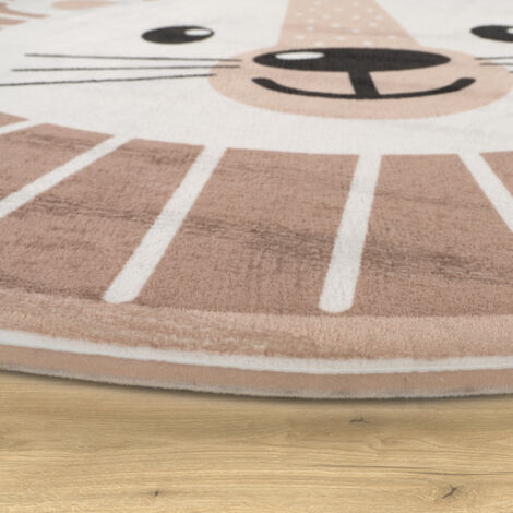 Tappeto Bambini Rotondo Paco Home 150cm - Design Luna E Koala, Beige, Morbido, Lavabile, Per Cameretta - Foto 6