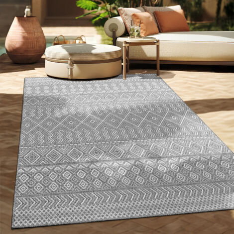 Tappeto FH Home Per Esterno E Interno - Impermeabile E Antimacchia - Collezione Budapest, Colore Acqua, 200x270 Cm