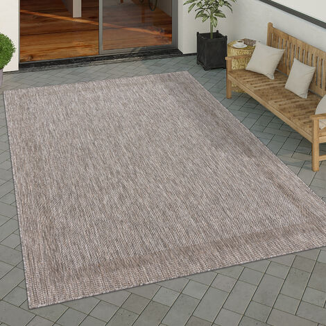 Paco Home Tappeto Per Esterno Terrazzo Balcone Tappeto Cucina Moderno Motivo Geometrico Motivo Astratto 80x150 cm, Natura