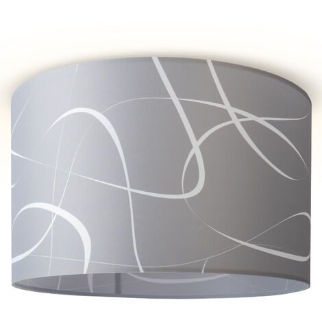 Paco Home Lampada A Plafone Soggiorno Sospensione Tavolo Paralume Tessuto Moderno Astratto Design 4 (Ø45,5 cm), Plafoniera - Bianca
