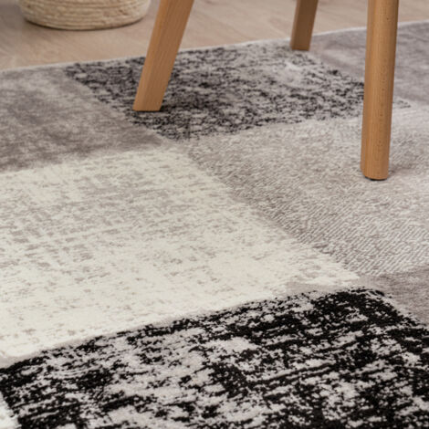 Tappeto Saluto In Stile Boho Vintage - 160x220 Cm, Pelo Corto Morbido, Antiscivolo E Lavabile, Colore Grigio Scuro