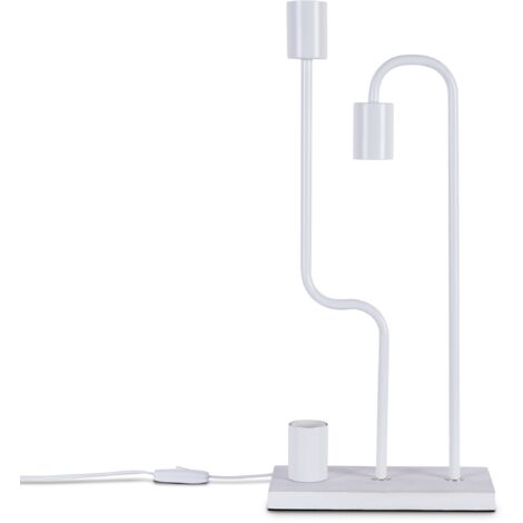 Paco Home Lampada Tavolo Terra Vintage E27 Soggiorno Industriale Design Moderno LED Retrò Bianco, Lampada Da Tavolo 2
