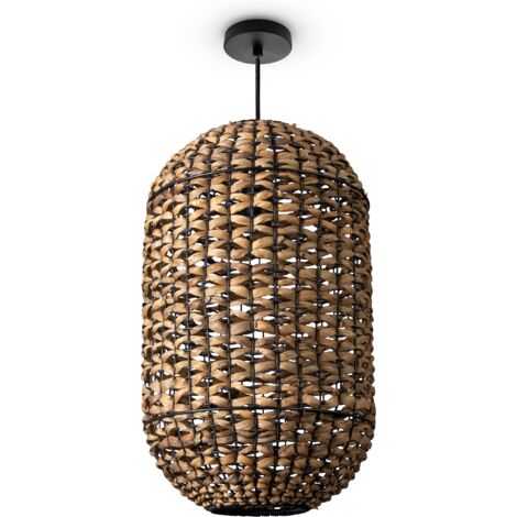 Paco Home Sospensione Bambù Sala Da Pranzo Lampada A Cesto Carta Fibre Vegetali Boho E27 Natura (Ø30cm), Luce a sospensione - Tipo 3 (1/4)