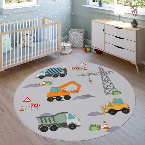Alfombra Infantil Carreteras Coches 100x200cm - Diseño Verde, Pelo Corto, Para Juegos Y Habitación