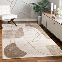 Paco Home Tappeto Salotto Soggiorno Pelo Corto Motivo Floreale Arcobaleno  Geometrico Beige, 120x160 cm