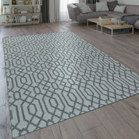 Paco Home Moderno tappeto dal tessuto piatto con motivo intessuto con look geometrico scandinavo, in grigio 80x150 cm