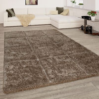 Paco Home Tappeto Shaggy A Pelo Lungo Per Soggiorno Soffice Morbido  Lavabile Beige Sabbia 60x90 cm