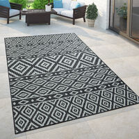 Paco Home Tappeto per interni ed esterni, per balcone e terrazza, scandinavo, nero 60x100 cm