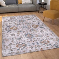 Paco Home Tappeto Salotto Moderno Soggiorno Pelo Corto Vintage Motivo  Persiano Ornamenti 80x150 cm, Beige