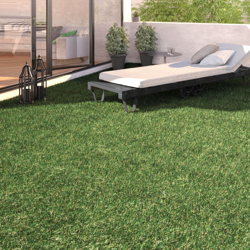 Paco Home Césped Artificial Balcón Terraza Jardín Alfombra Lavable Aspecto  Natural Verde 14mm, 100x100cm