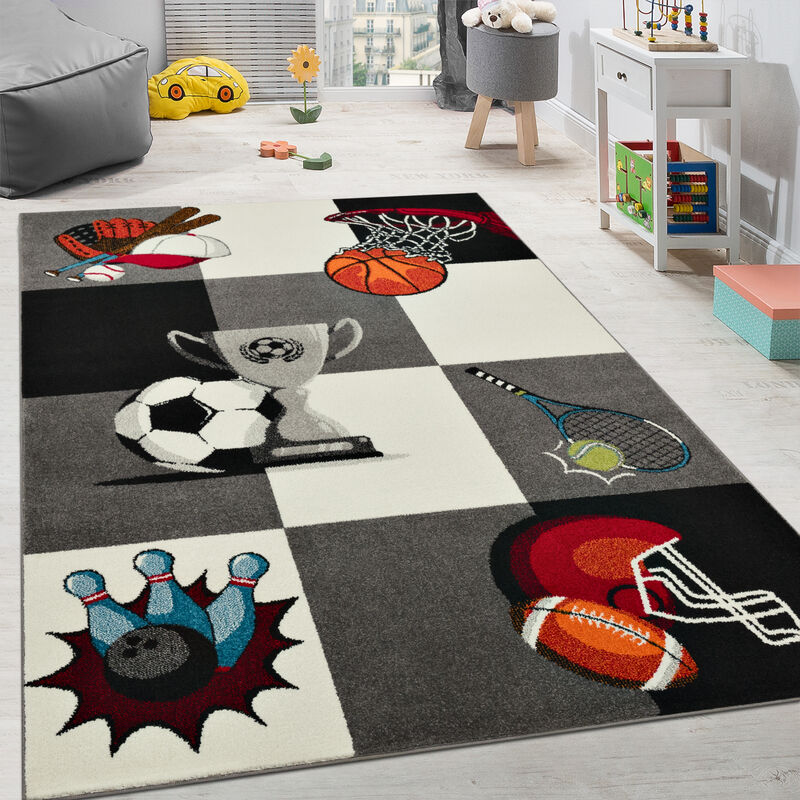 Paco Home Alfombra Para Habitación Infantil Juegos Bebé Alfombras Infantiles  Carreteras Gris 2, 80 cm redon