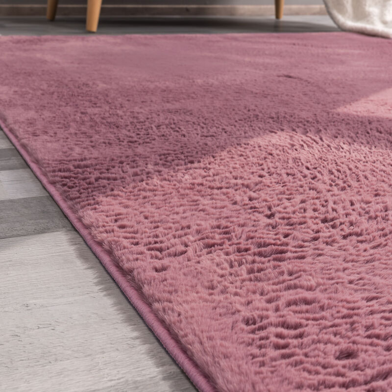 Paco Home Alfombra de área suave en rojo acogedora alfombra antideslizante  color sólido lavable, tamaño: 6'7 x 9'2