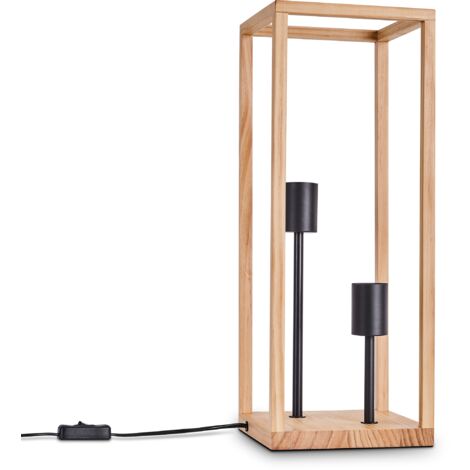 Paco Home Luminaria Suspensión Decoración Salón Colgante Comedor Dormitorio Madera E27 Lámpara de mesa, Madera