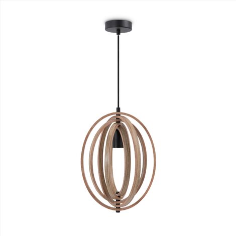 Paco Home Luminaria Suspensión Decoración Salón Colgante Comedor Dormitorio Madera E27 Madera, Lámpara colgante - Tipo 2