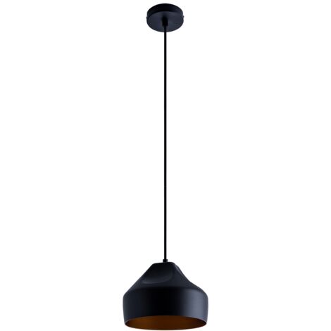 Paco Home Luminaria Suspensión Colgante Comedor Cocina Mesa Comedor Interior Dorado Negro-Oro, Diseño U + lámpara A60 transparente (1/4)