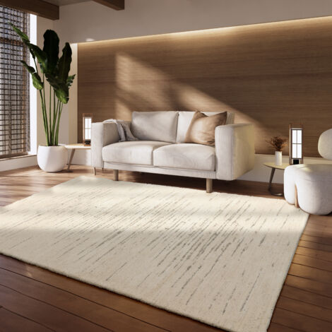 Paco Home Alfombra Salon De Habitacion Pelo Corto Geometrico Nordica Moderna 3D Beige 160x230 cm