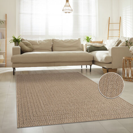 Paco Home Alfombra Interior Exterior Terraza Balcón Intemperie Lisa Estructura 200x290 cm, Beige 3