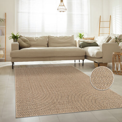 Paco Home Alfombra Interior Exterior Terraza Balcón Intemperie Lisa Estructura 200x290 cm, Beige 5