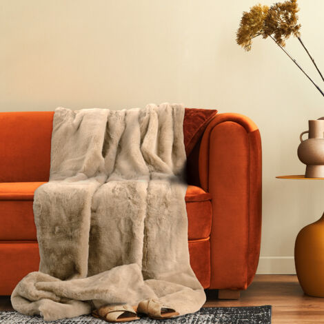 Paco Home Decorativo Salón Manta Acogedora Colcha Sofá Manta Lavable Mullido Suave Beige, 200x240cm (1/5)