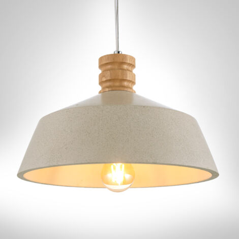 Paco Home Luminaria Suspendida , E27, Lámpara Para Salón, Comedor Y Cocina De Altura Ajustable Hormigón Arenisca Blanca, Sin bombillas