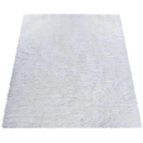 Paco Home Alfombra gruesa de pelo alto en color blanco para dormitorio y  sala de estar, hilo esponjoso y brillante pastel, tamaño: 2' x 3'3