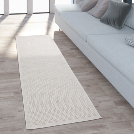 Paco Home Alfombra Exterior Terraza Balcón Cocina Lisa Moderna Crema Beige 80x150 cm
