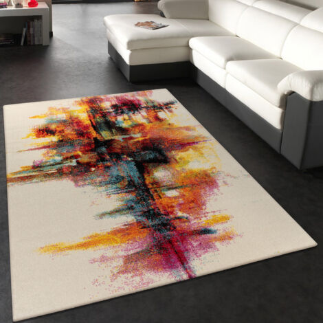 Paco Home Alfombra Moderna Splash Diseño Cepillo De Colores Novedad Embalaje Original 160x230 cm