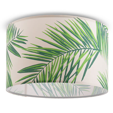 Paco Home Lámpara Techo Salón Comedor Suspensión Flores Palmeras Decoración E27 Diseño 4 (Ø45,5 cm), Luz de techo - Blanco