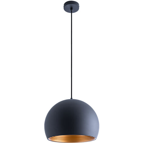 Paco Home Luminaria Suspensión Colgante Cocina Mesa Comedor Ø36cm Interior Dorado Sin bombillas, Antracita-Oro