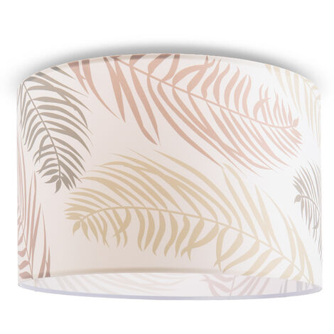 Paco Home Lámpara Techo Salón Comedor Suspensión Flores Palmeras Decoración E27 Diseño 1 (Ø45,5 cm), Luz de techo - Blanco