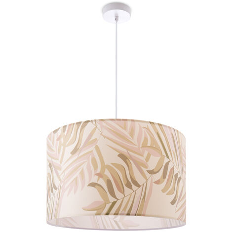 Paco Home Lámpara Techo Salón Comedor Suspensión Flores Palmeras Decoración E27 Lámpara colgante - Blanco, Diseño 2 (Ø45,5 cm)