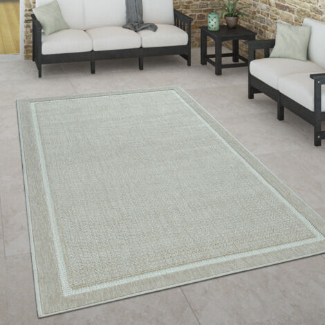 Paco Home Alfombra Interior Exterior Terraza Balcón Intemperie Estilo Escandinavo 80x150 cm, Beige 2