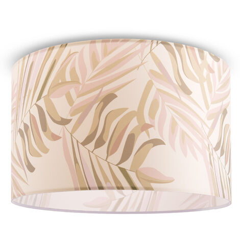 Paco Home Lámpara Techo Salón Comedor Suspensión Flores Palmeras Decoración E27 Diseño 2 (Ø45,5 cm), Luz de techo - Blanco