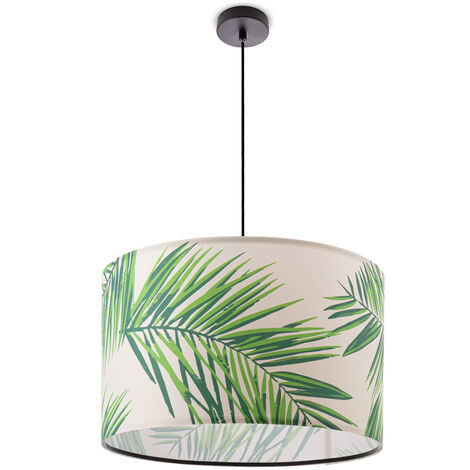 Paco Home Lámpara Techo Salón Comedor Suspensión Flores Palmeras Decoración E27 Lámpara colgante - Negro, Diseño 4 (Ø45,5 cm)