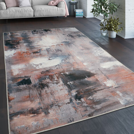 Paco Home Alfombra Salon De Habitacion Tejido Plano Modern Abstract Vintage Se Puede Lavar 140x200 cm, Multicolor 4 (1/5)