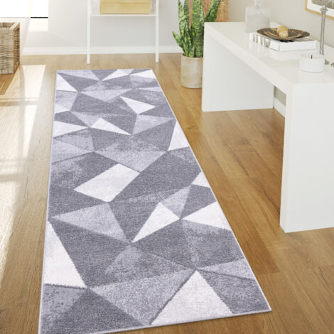 Paco Home Alfombra Salón Pelo Corto Motivo Vintage Abstracto Moderno Geométrica A Rombos 60x100 cm, Gris