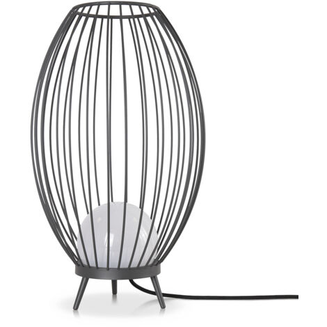 Paco Home Luminaria Exterior  Lámpara Pie Mesa Exterior Terraza Jardín IP 54 Cable 3m  Antracita (lechosa),  Lámpara de pie LED (1/5)