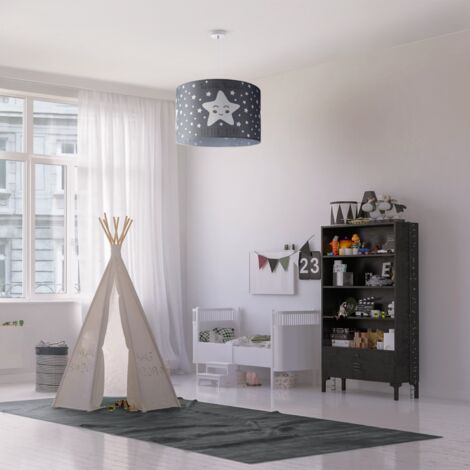 Paco Home Lámpara Infantil Habitación Infantil Colgante Tela
