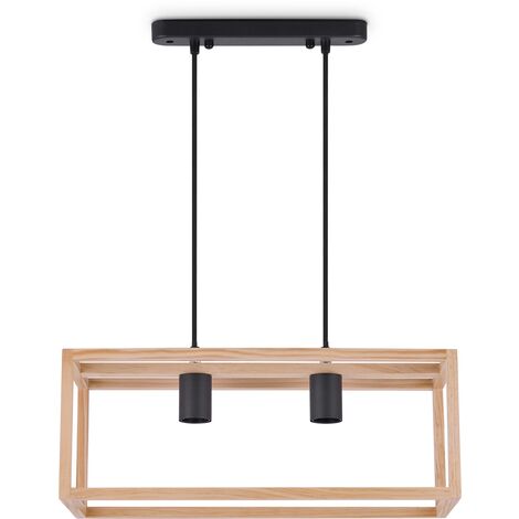 Paco Home Luminaria Suspensión Decoración Salón Colgante Comedor Dormitorio Madera E27 Madera, Lámpara colgante - Tipo 5