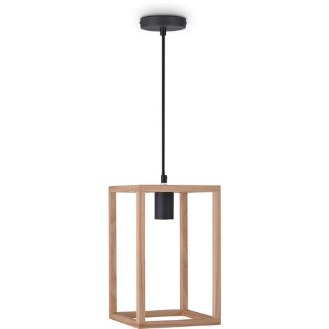 Paco Home Luminaria Suspensión Decoración Salón Colgante Comedor Dormitorio Madera E27 Madera, Lámpara colgante - Tipo 4