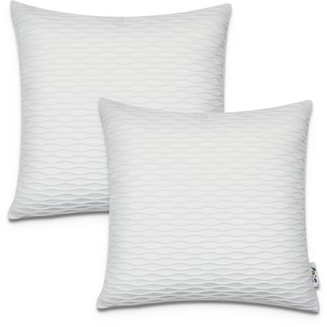 Paco Home Fundas Cojines Decorativas Funda Cojín Pana Juego Sofá Decoración Blanco 3, 2pcs-Set