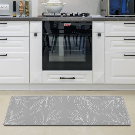 Paco Home Alfombra Cocina Esterilla Pasillera PVC Antideslizante Diferentes Motivos Gris 1, 45x120 cm