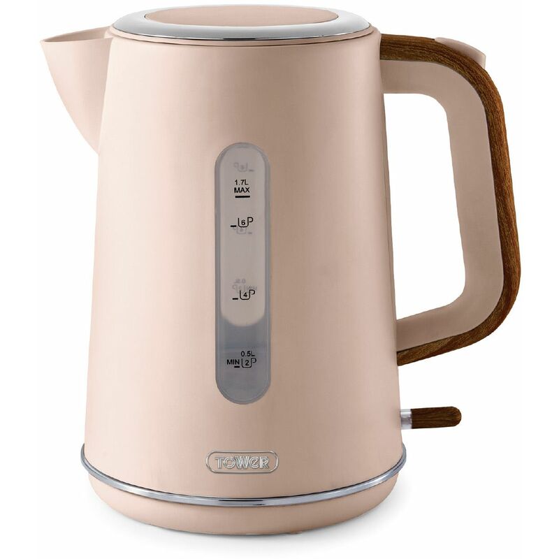 Cream And Wood Textured Scandi Fast Boil Kettle 1.7L