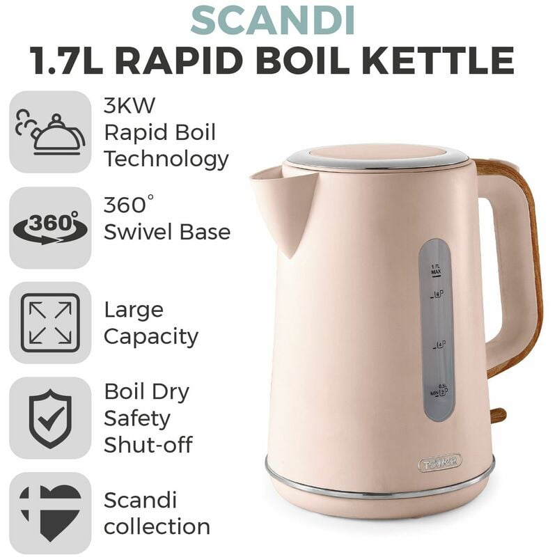 Swan 3000W 1.5Litre Retro Grey Electric Cordless 360 Jug Kettle Fast Quiet  Boil